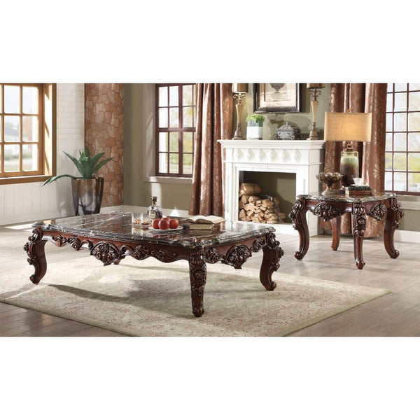 ACME Forsythia Marble & Walnut Coffee Table Model 83070 - MONAVILLA