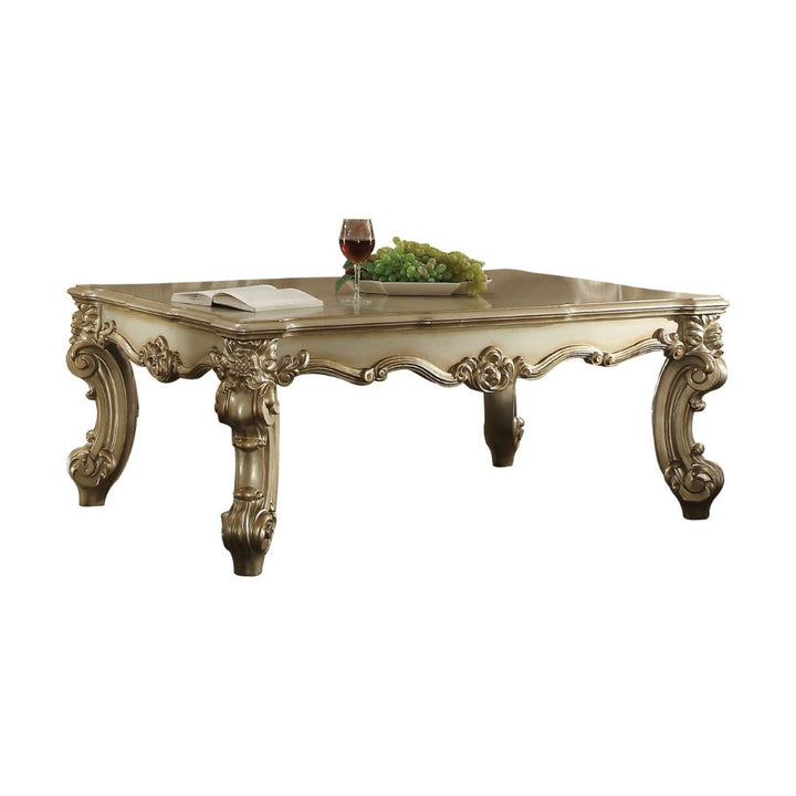 ACME Vendome II Gold Patina & Bone Coffee Table Model 83120 - MONAVILLA