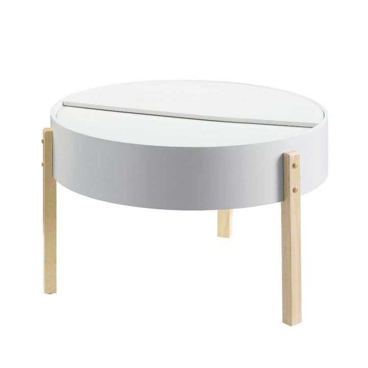 ACME Bodfish White & Natural Coffee Table Model 83215 - MONAVILLA