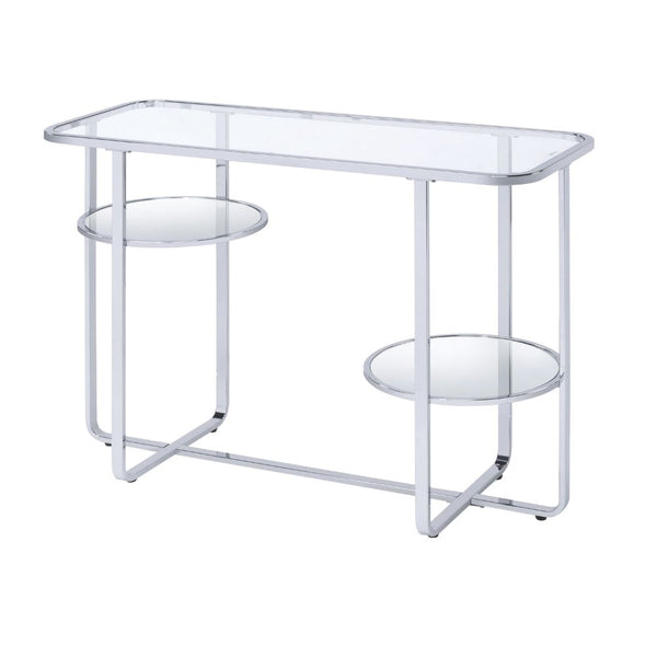 ACME Hollo Chrome & Glass Accent Table Model 83934 - MONAVILLA