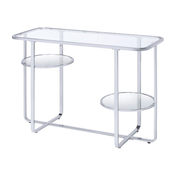 ACME Hollo Chrome & Glass Accent Table Model 83934 - MONAVILLA