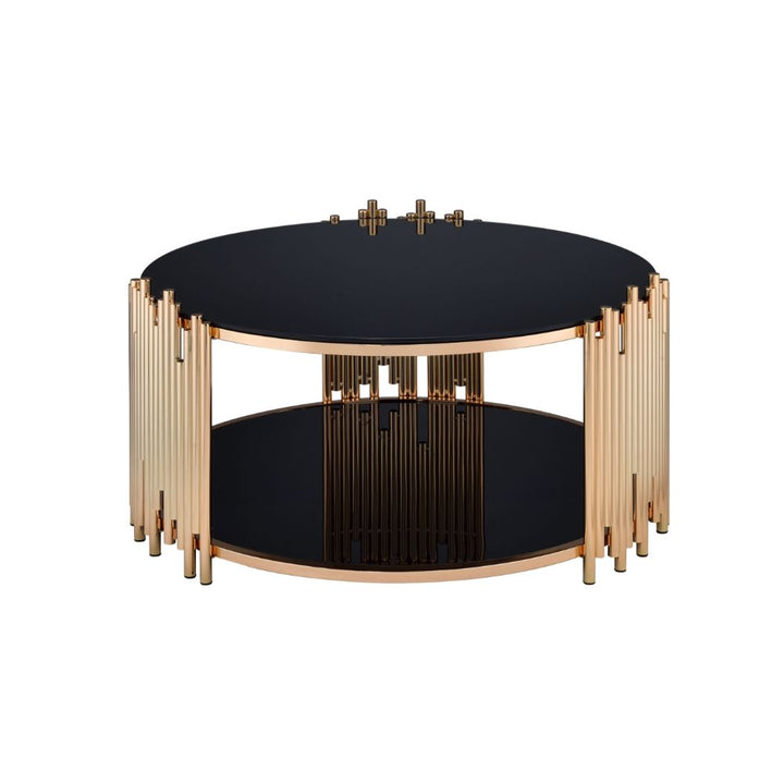 ACME Tanquin Gold & Black Glass Coffee Table Model 84490 - MONAVILLA