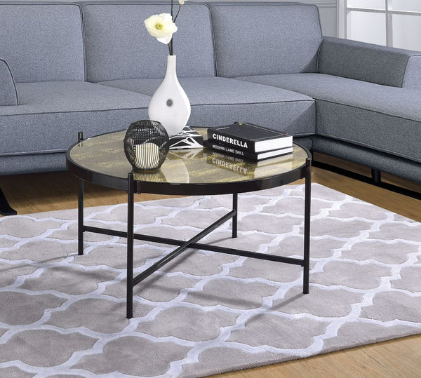 ACME Bage II Black & Glass Coffee Table Model 84640 - MONAVILLA