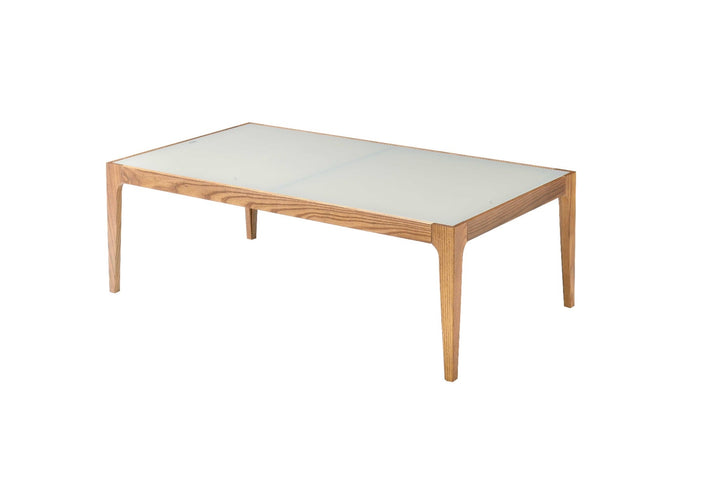 ACME Gwynn Natural & Frosted Glass Coffee Table Model 84665 - MONAVILLA