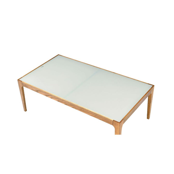 ACME Gwynn Natural & Frosted Glass Coffee Table Model 84665 - MONAVILLA