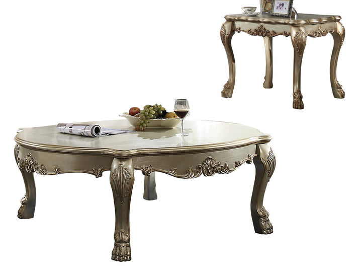 ACME Dresden II Gold Patina & Bone Coffee Table Model 84875 - MONAVILLA