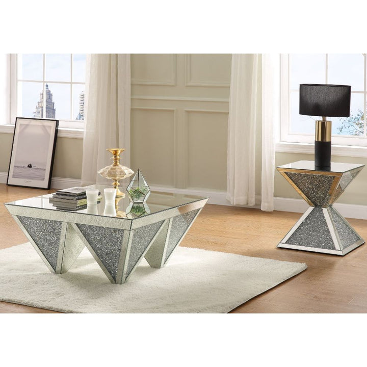 ACME Noralie Mirrored & Faux Diamonds Coffee Table Model 84900 - MONAVILLA