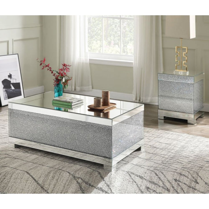 ACME Mallika Mirrored & Faux Crystals Coffee Table Model 87910 - MONAVILLA