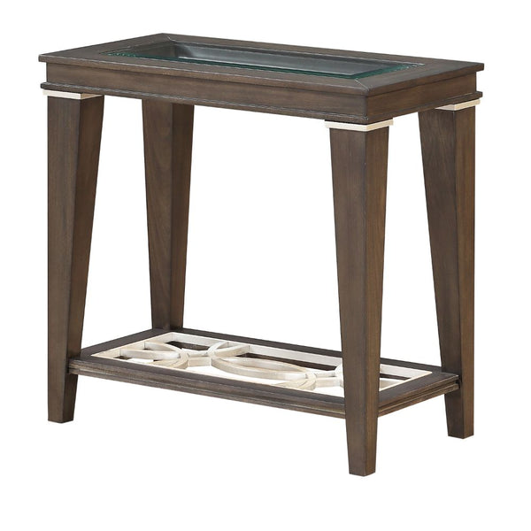 ACME Peregrine Walnut & Glass Accent Table Model 87993 - MONAVILLA