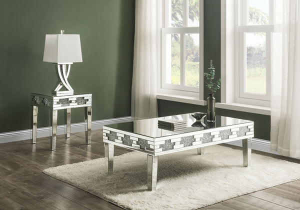 ACME Noralie Mirrored & Faux Stones Coffee Table Model 88055 - MONAVILLA