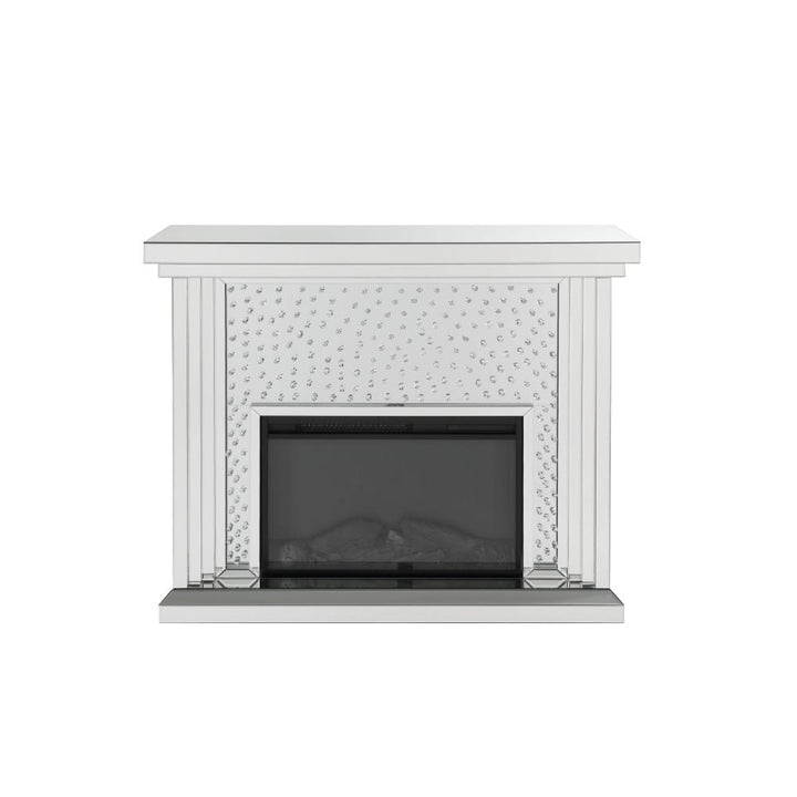 ACME Nysa Mirrored & Faux Crystals Fireplace Model 90204 - MONAVILLA