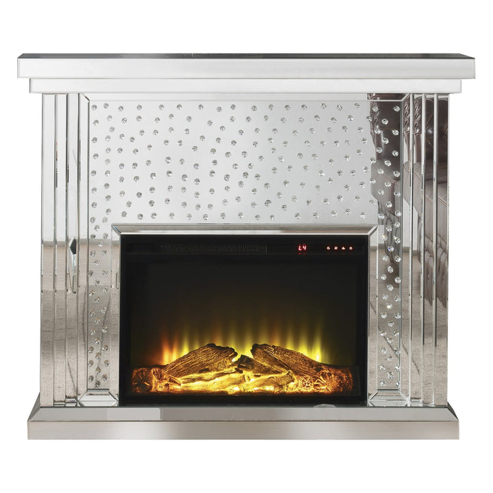 ACME Nysa Mirrored & Faux Crystals Fireplace Model 90204 - MONAVILLA