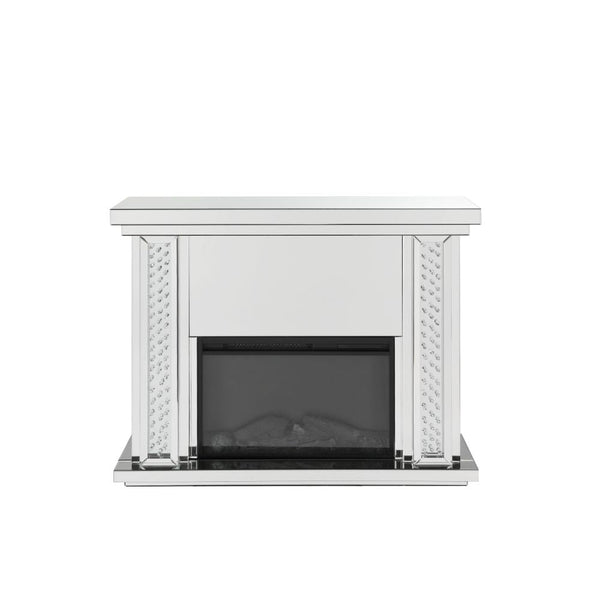 ACME Nysa Mirrored & Faux Crystals Fireplace Model 90254 - MONAVILLA