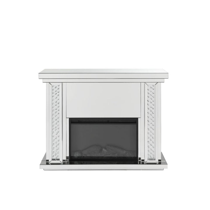 ACME Nysa Mirrored & Faux Crystals Fireplace Model 90254 - MONAVILLA