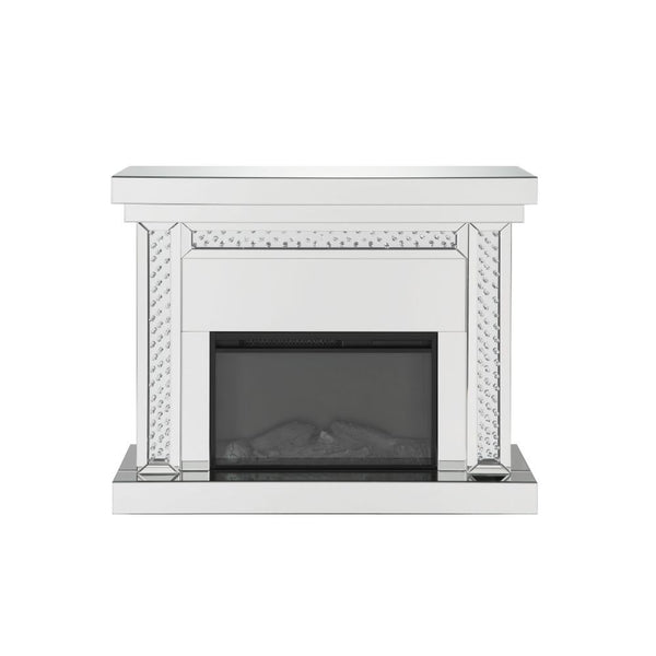 ACME Nysa Mirrored & Faux Crystals Fireplace Model 90272 - MONAVILLA