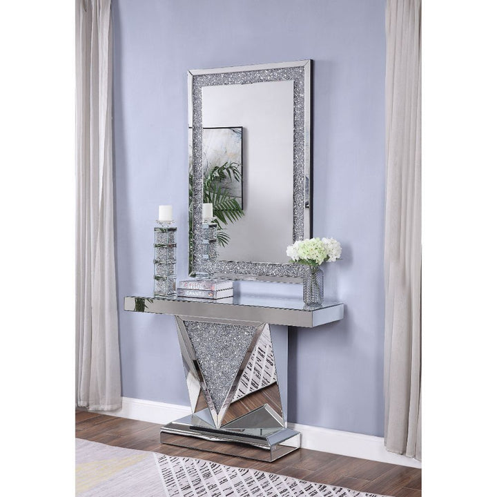 ACME Noralie Mirrored & Faux Diamonds Accent Table Model 90448 - MONAVILLA