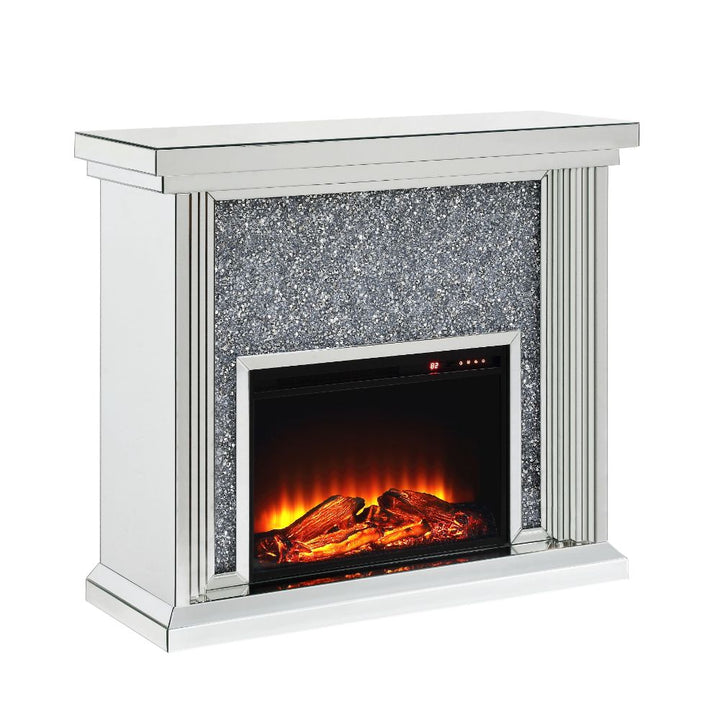 ACME Noralie Mirrored & Faux Diamonds Fireplace Model 90455 - MONAVILLA