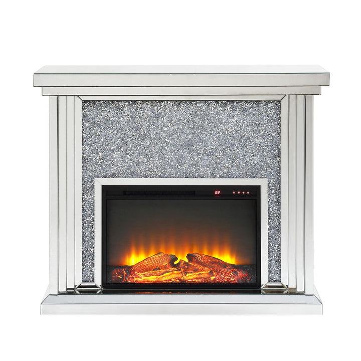 ACME Noralie Mirrored & Faux Diamonds Fireplace Model 90455 - MONAVILLA