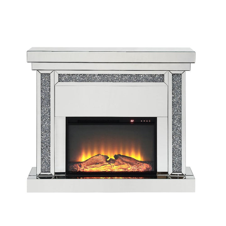 ACME Noralie Mirrored & Faux Diamonds Fireplace Model 90470 - MONAVILLA