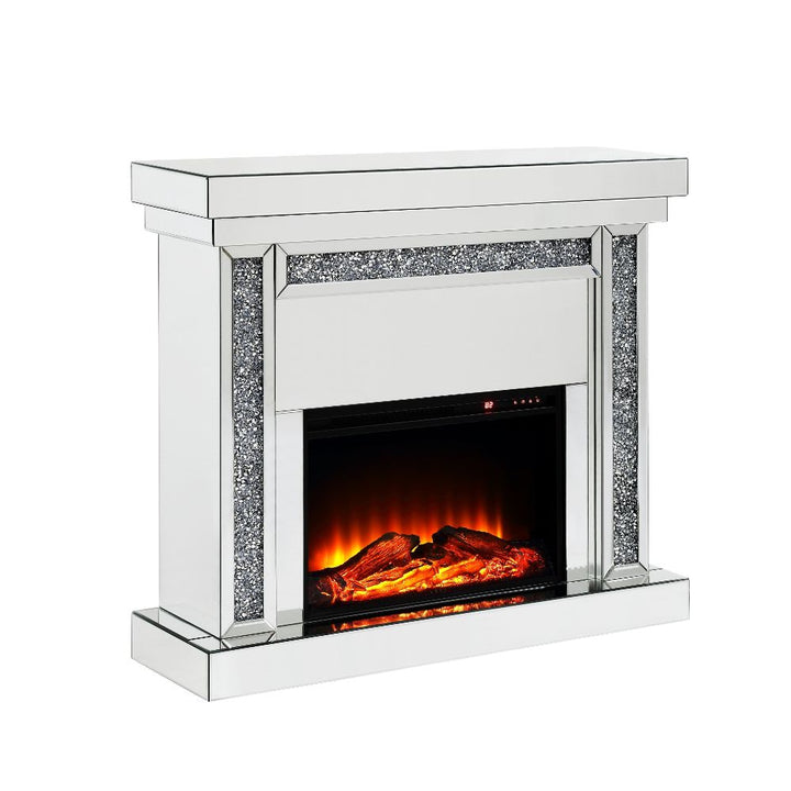 ACME Noralie Mirrored & Faux Diamonds Fireplace Model 90470 - MONAVILLA