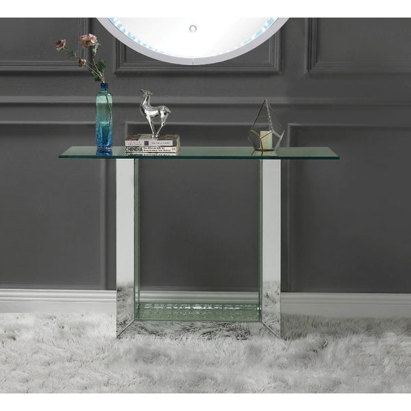 ACME Nysa Mirrored & Faux Crystals Accent Table Model 90495 - MONAVILLA