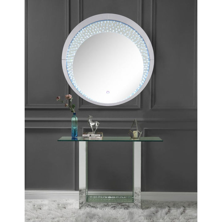 ACME Nysa Mirrored & Faux Crystals Accent Table Model 90495 - MONAVILLA