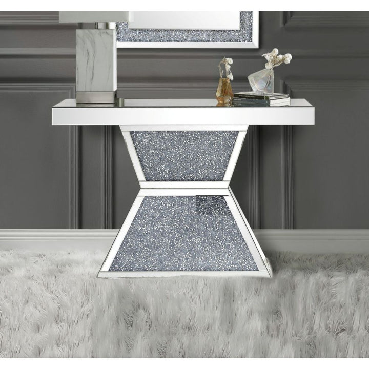 ACME Noralie Mirrored & Faux Diamonds Accent Table Model 90497 - MONAVILLA