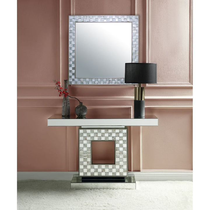 ACME Nasa Mirrored & Mother of Pearl Accent Table Model 90500 - MONAVILLA