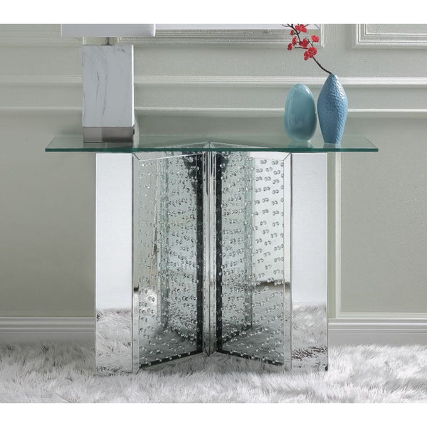 ACME Nysa Mirrored & Faux Crystals Accent Table Model 90510 - MONAVILLA