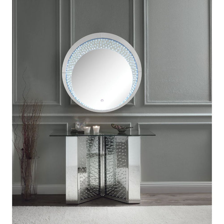 ACME Nysa Mirrored & Faux Crystals Accent Table Model 90510 - MONAVILLA