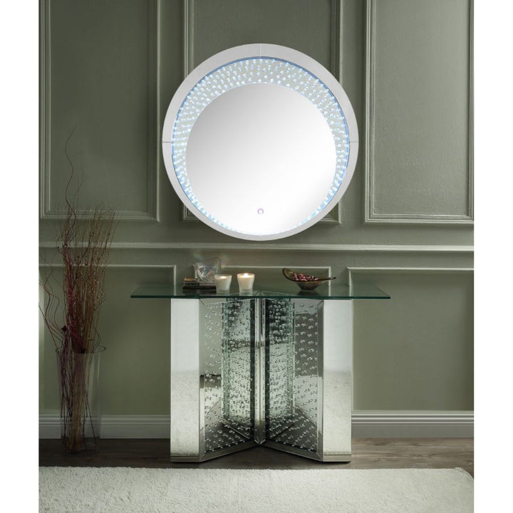 ACME Nysa Mirrored & Faux Crystals Accent Table Model 90510 - MONAVILLA