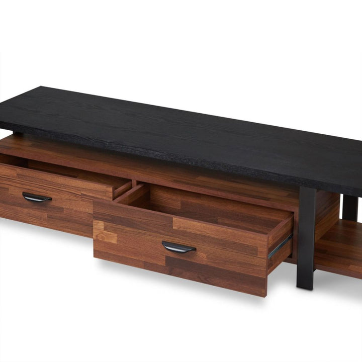 ACME Elling Walnut & Black TV Stand Model 91235 - MONAVILLA