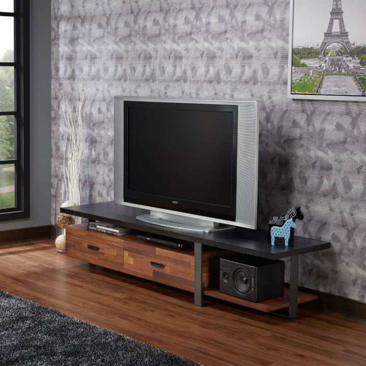 ACME Elling Walnut & Black TV Stand Model 91235 - MONAVILLA