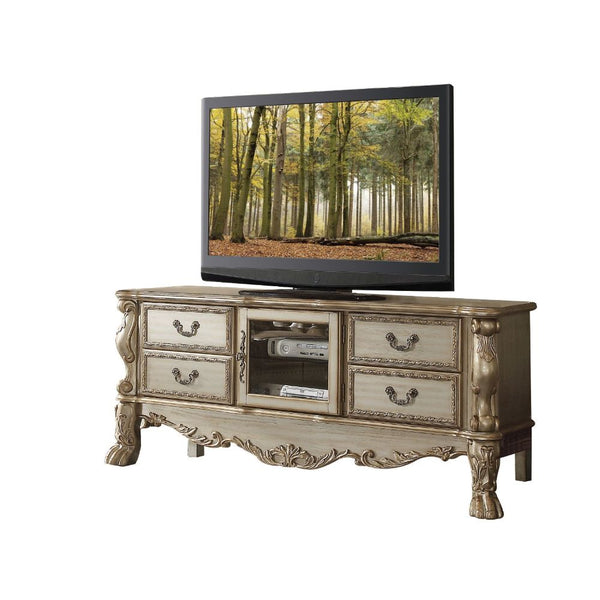 ACME Dresden Gold Patina & Bone TV Stand Model 91333 - MONAVILLA