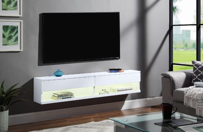 ACME Ximena LED & White Finish TV Stand Model 91345 - MONAVILLA