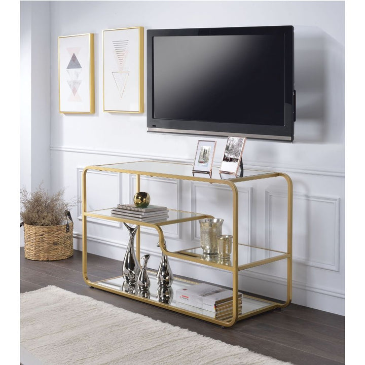 ACME Astrid Gold & Mirror TV Stand Model 91395 - MONAVILLA