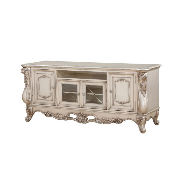 ACME Gorsedd Antique White TV Stand Model 91443 - MONAVILLA