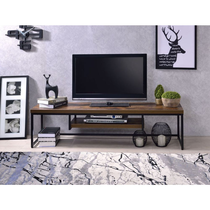 ACME Bob Weathered Oak & Black TV Stand Model 91780 - MONAVILLA