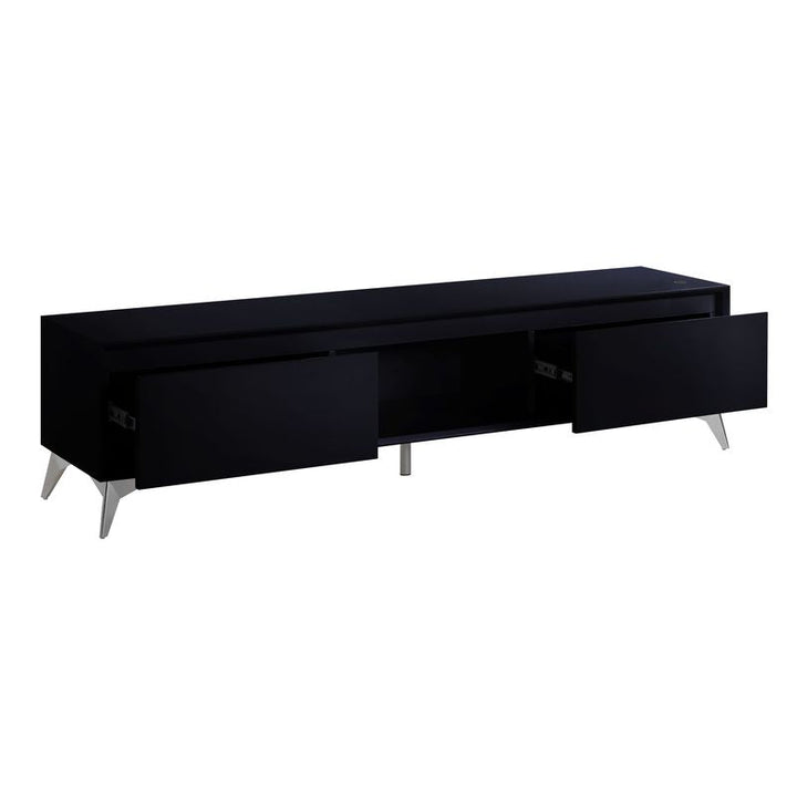 ACME Raceloma LED, Black & Chrome Finish TV Stand Model 91994 - MONAVILLA