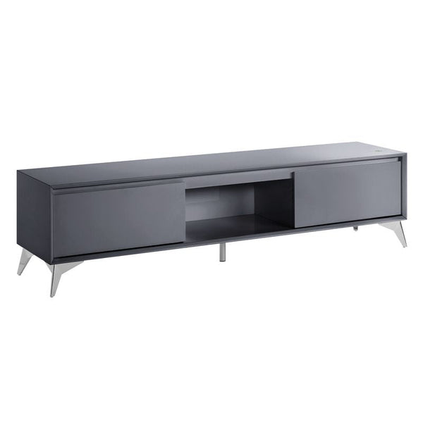 ACME Raceloma LED, Gray & Chrome Finish TV Stand Model 91996 - MONAVILLA