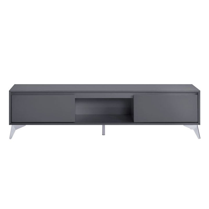 ACME Raceloma LED, Gray & Chrome Finish TV Stand Model 91996 - MONAVILLA