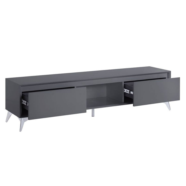 ACME Raceloma LED, Gray & Chrome Finish TV Stand Model 91996 - MONAVILLA