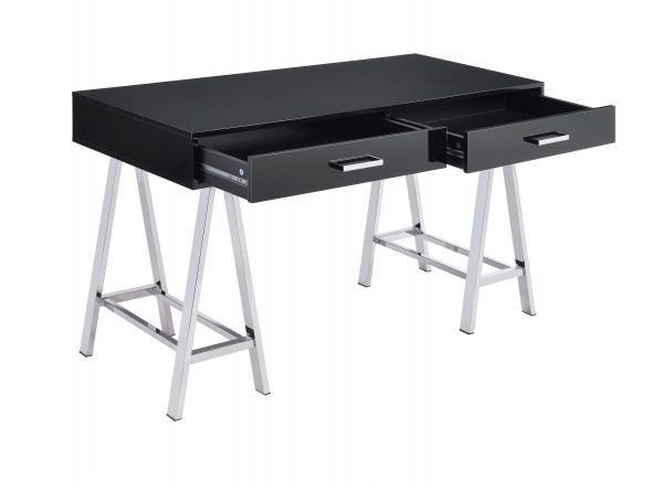 ACME Coleen Black High Gloss & Chrome Desk Model 92227 - MONAVILLA