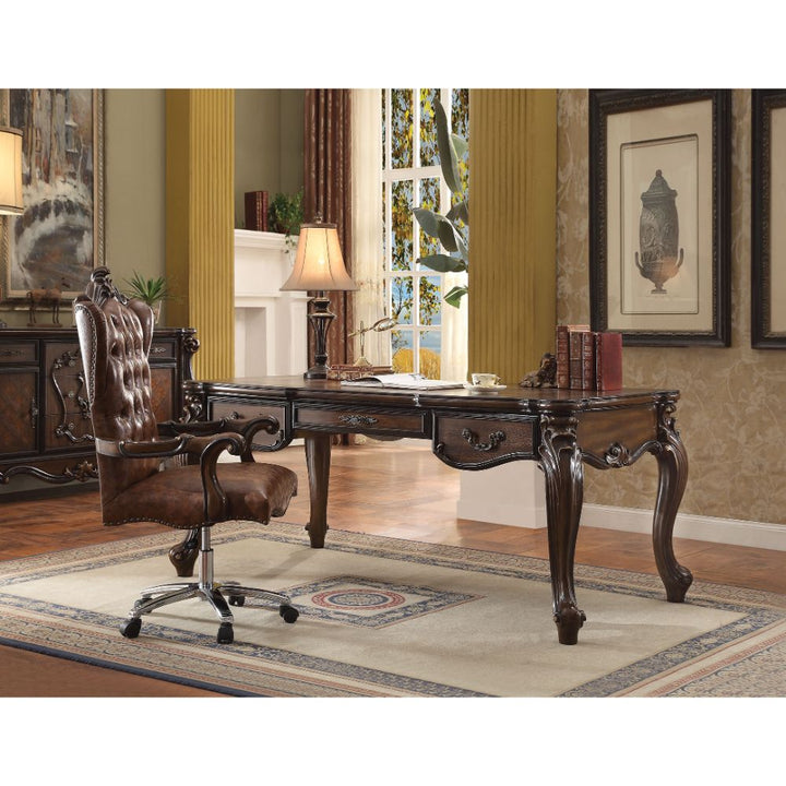 ACME Versailles Cherry Oak Executive Desk Model 92280 - MONAVILLA