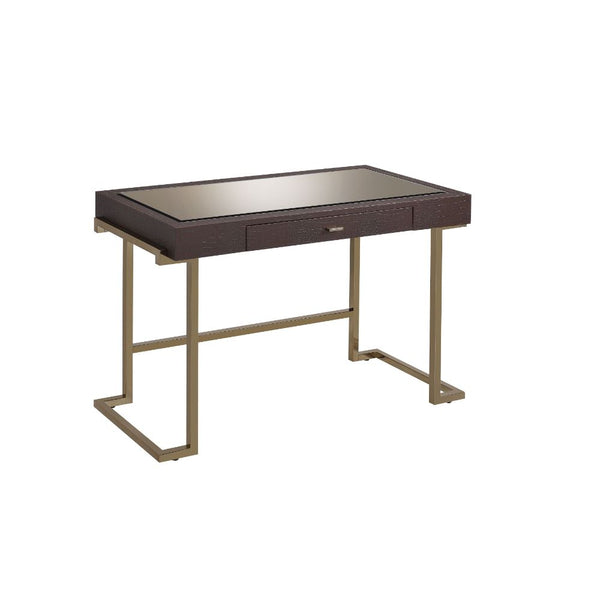 ACME Boice Espresso PU & Champagne Desk Model 92336 - MONAVILLA