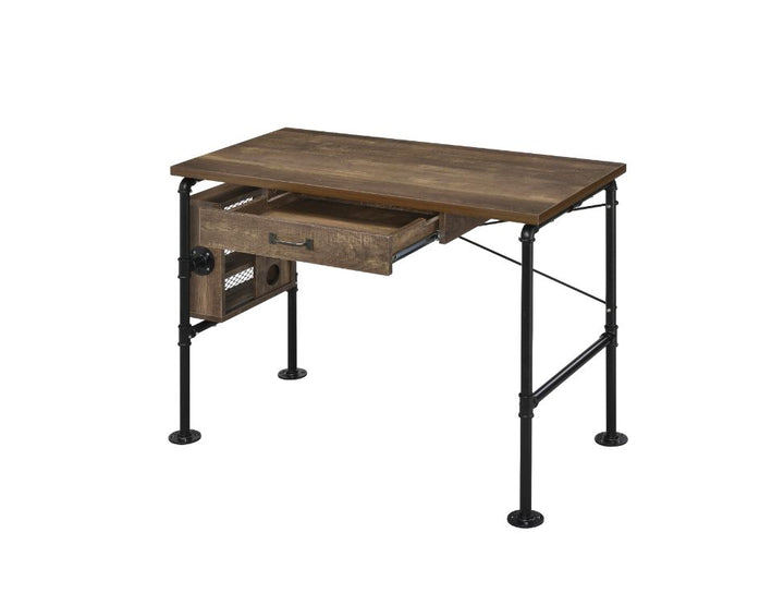 ACME Endang Weathered Oak & Black Finish Writing Desk Model 92595 - MONAVILLA