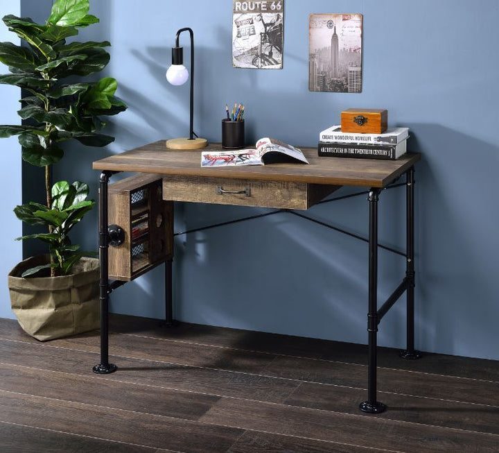 ACME Endang Weathered Oak & Black Finish Writing Desk Model 92595 - MONAVILLA