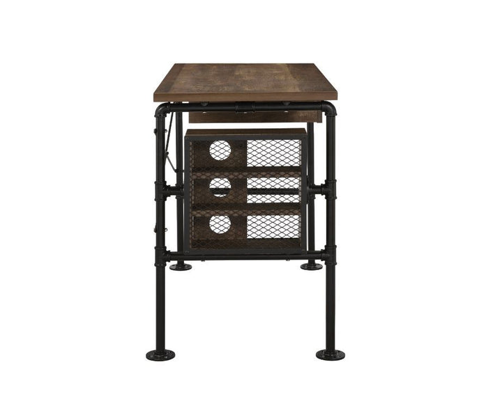 ACME Endang Weathered Oak & Black Finish Writing Desk Model 92595 - MONAVILLA