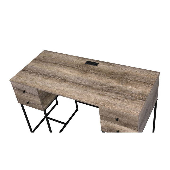 ACME Desirre Rustic Oak & Black Desk Model 92640 - MONAVILLA