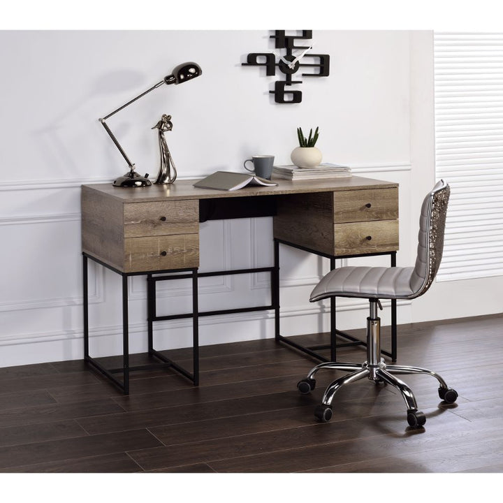 ACME Desirre Rustic Oak & Black Desk Model 92640 - MONAVILLA